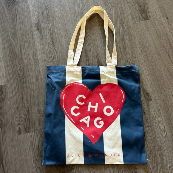 Alice & Wonder Handbags - NEW Alice & Wonder Chicago Tote Bag - Blue / White